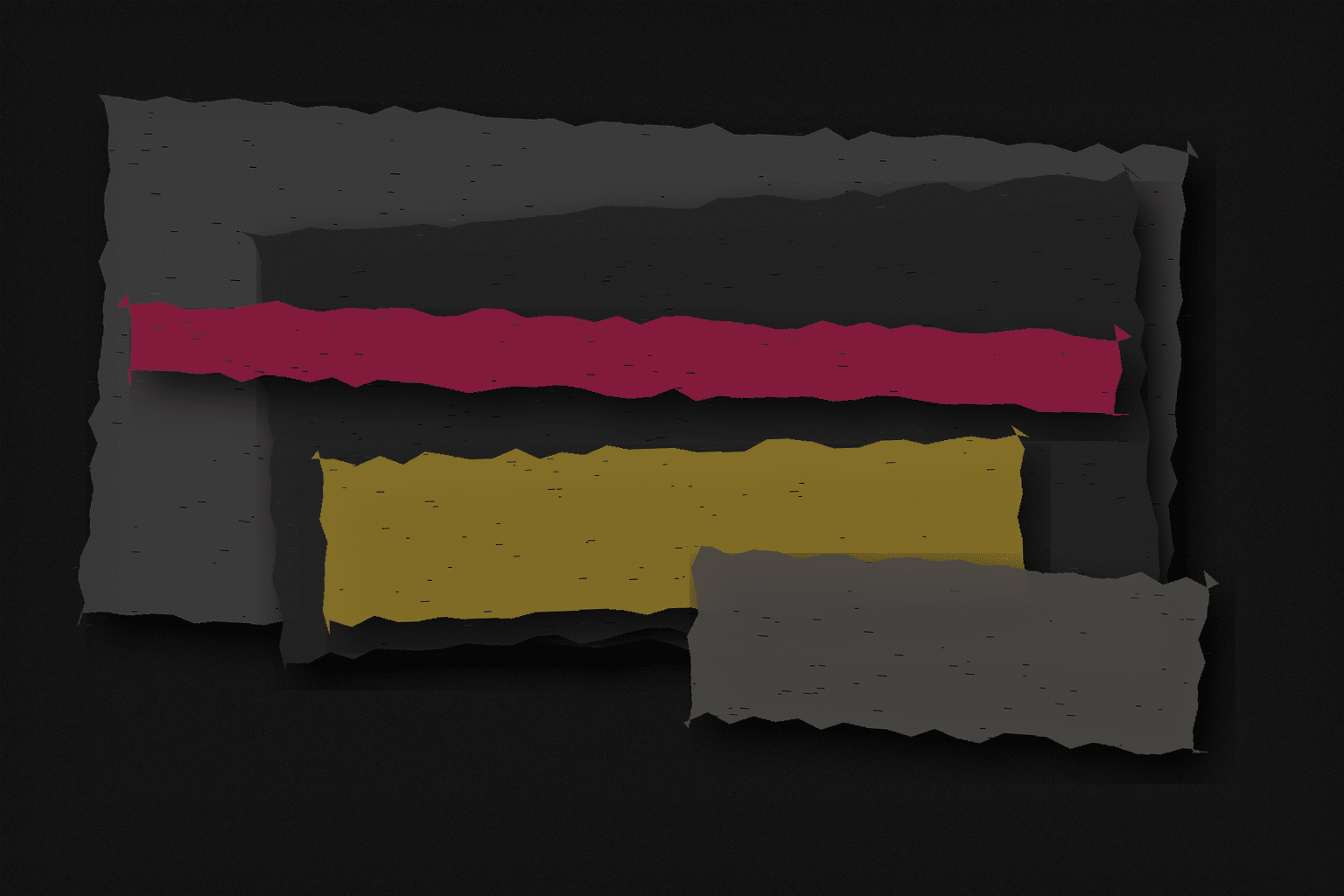 Abstrakte Collage in Schwarz, Grau, Gelb und Magenta für den Social-Recruiting-Evidenzreport